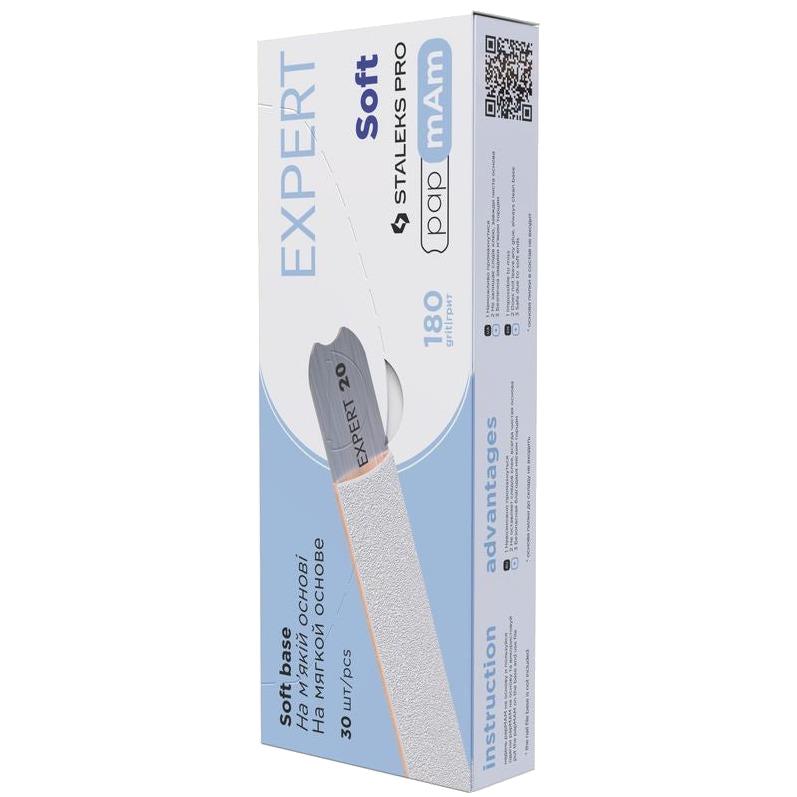 DISPOSABLE FILES PAPMAM FOR STRAIGHT NAIL FILE (SOFT BASE) EXPERT 20 (30 PCS) DFCE-20 W- STALEKS™