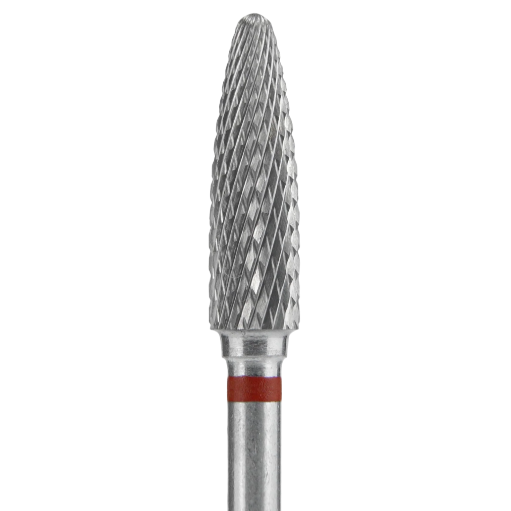 CARBIDE NAIL DRILL BIT, "CORN", RED, HEAD DIAMETER 4/14MM (FT90R040/14) (#208)-STALEKS™