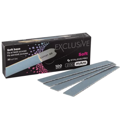 STALEKS PRO EXCLUSIVE 20 SOFT DISPOSABLE FILES PAPMAM FOR STRAIGHT NAIL FILE (SOFT BASE) 30 PCS DFCX-20 - STALEKS™