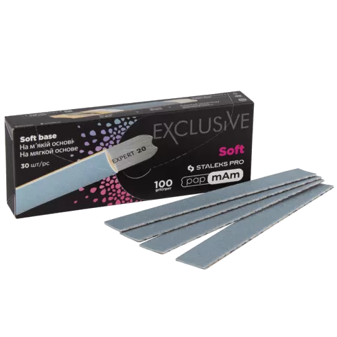 STALEKS PRO EXCLUSIVE 20 SOFT DISPOSABLE FILES PAPMAM FOR STRAIGHT NAIL FILE (SOFT BASE) 30 PCS DFCX-20 - STALEKS™