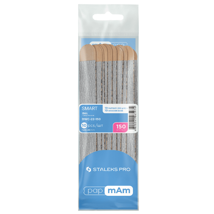 STALEKS PRO SMART DISPOSABLE THIN FILES PAPMAM ON A WOODEN BASE 10 PCS DWC-22 -STALEKS™