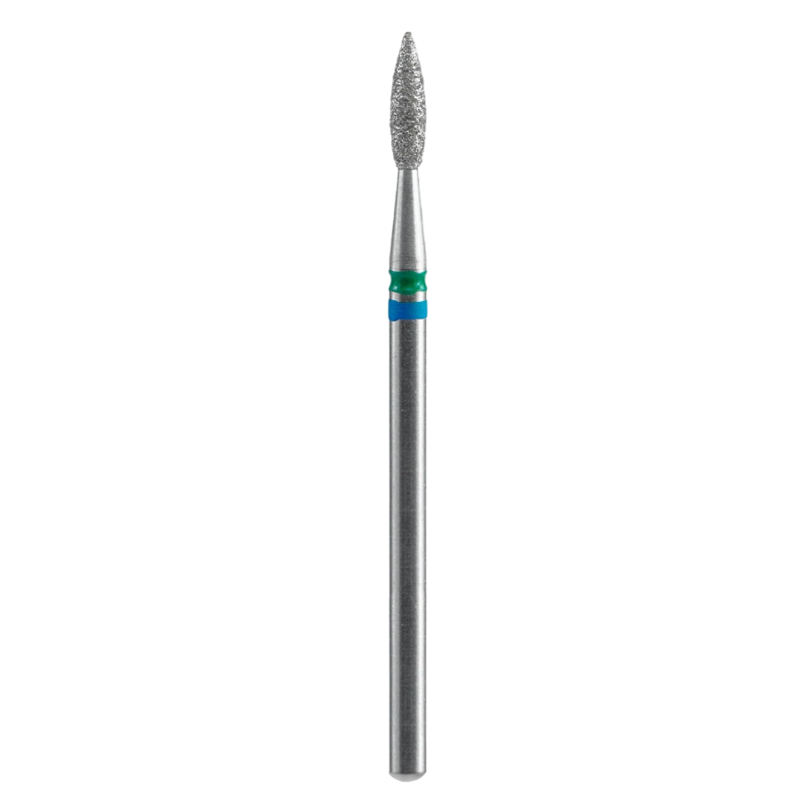 DIAMOND NAIL DRILL BIT, "DUO FLAME", BLUE-GREEN, HEAD DIAMETER 2,1/8MM (FA11BG021/8) - STALEKS™