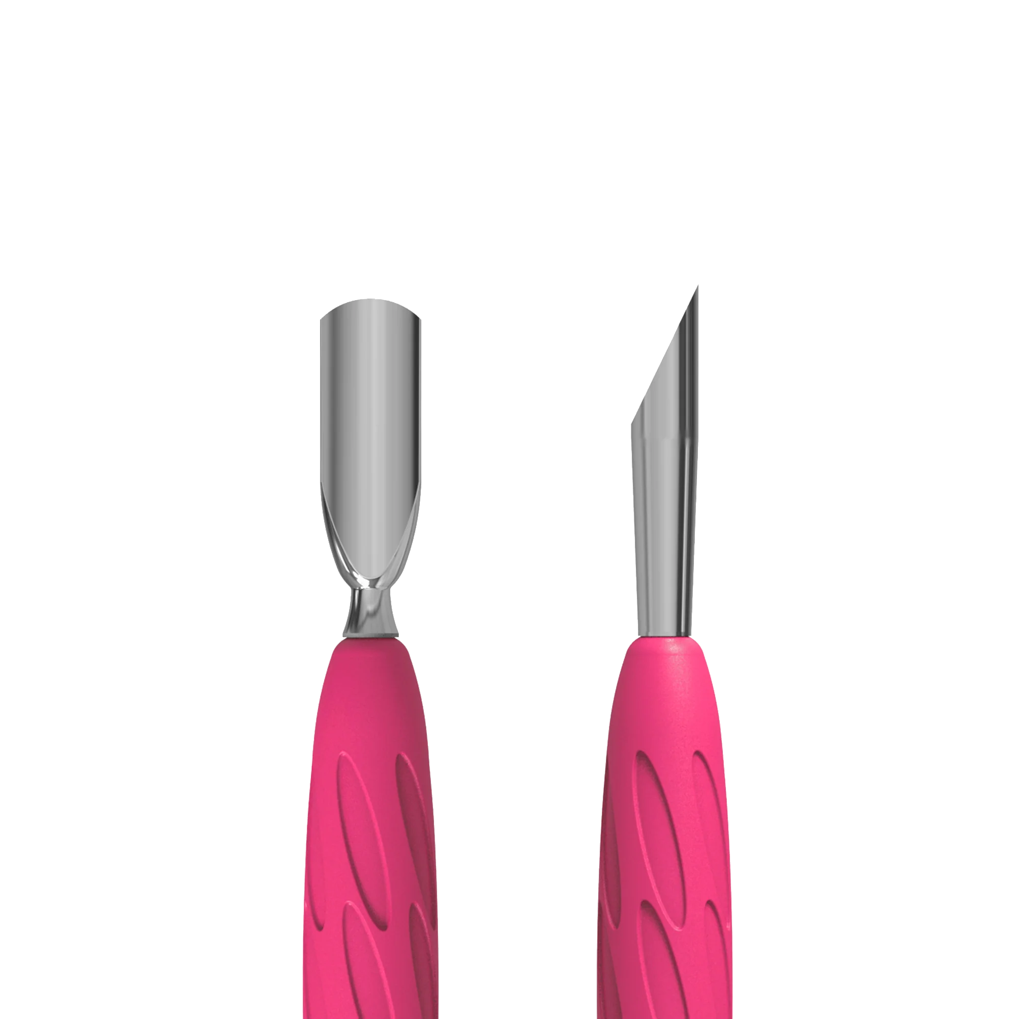 Manicure Pusher With Silicone Handle "Gummy" UNIQ 10 TYPE 2 (Narrow Rounded Pusher + Slanted Pusher) -PQ-10/2- STALEKS