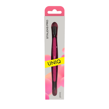 Manicure Pusher With Silicone Handle "Gummy" UNIQ 10 TYPE 2 (Narrow Rounded Pusher + Slanted Pusher) -PQ-10/2- STALEKS