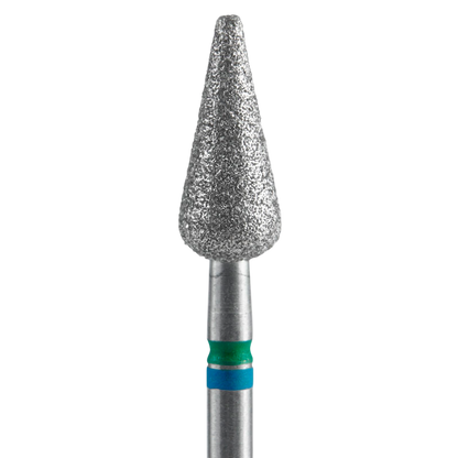 Diamond Nail Drill Bit Duo, "Pointed Pear", Blue-Green, EXPERT Head Diameter 5/12 mm (FA100BG050/12) - STALEKS