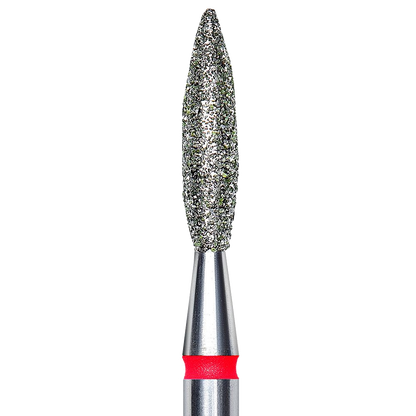 DIAMOND NAIL DRILL BIT, "FLAME", RED, HEAD DIAMETER 2.3/10MM (FA10R023/10) - STALEKS™