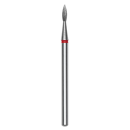 DIAMOND NAIL DRILL BIT, "POINTED FLAME", RED, HEAD DIAMETER 1.8 MM/WORKING PART 8 MM (FA11R018/8) - STALEKS™