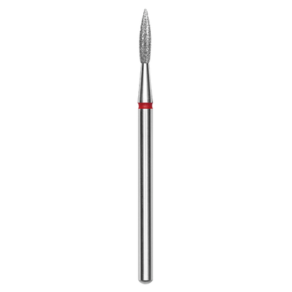 DIAMOND NAIL DRILL BIT, "POINTED FLAME", RED, HEAD DIAMETER 2.3 MM/WORKING PART 8 MM (FA11R023/8) - STALEKS™