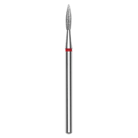 DIAMOND NAIL DRILL BIT, "POINTED FLAME", RED, HEAD DIAMETER 2.3 MM/WORKING PART 8 MM (FA11R023/8) - STALEKS™