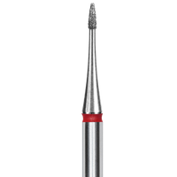 DIAMOND NAIL DRILL BIT, "FLAME", MINI RED, HEAD DIAMETER 1 MM/WORKING PART 3 MM (FA12R010/3) - STALEKS™