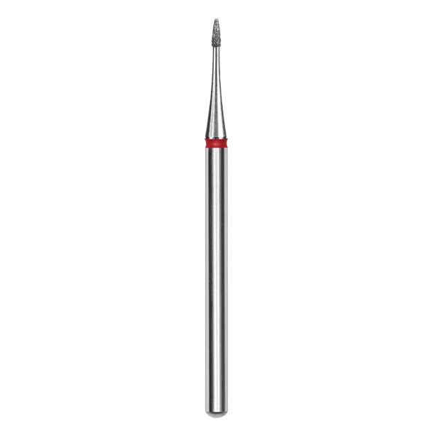 DIAMOND NAIL DRILL BIT, "FLAME", MINI RED, HEAD DIAMETER 1 MM/WORKING PART 3 MM (FA12R010/3) - STALEKS™