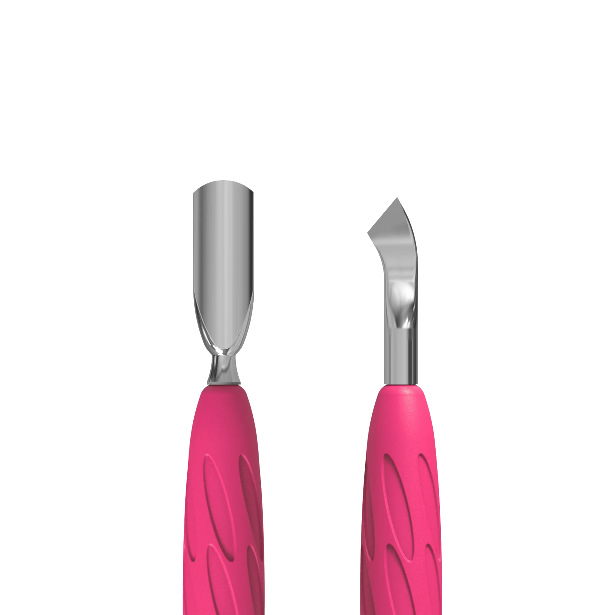 Manicure Pusher With Silicone Handle "Gummy" UNIQ 10 TYPE 4.2 (Narrow Rounded Pusher + Bent Blade) -PQ-10/4.2- STALEKS