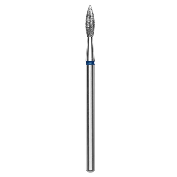 DIAMOND NAIL DRILL BIT, "POINTED FLAME", BLUE, HEAD DIAMETER 2.3 MM/WORKING PART 8 MM (FA11B023/8) - STALEKS™