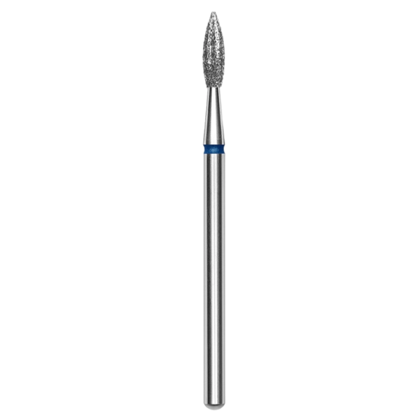 DIAMOND NAIL DRILL BIT, "POINTED FLAME", BLUE, HEAD DIAMETER 2.3 MM/WORKING PART 8 MM (FA11B023/8) - STALEKS™