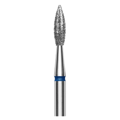 DIAMOND NAIL DRILL BIT, "POINTED FLAME", BLUE, HEAD DIAMETER 2.3 MM/WORKING PART 8 MM (FA11B023/8) - STALEKS™