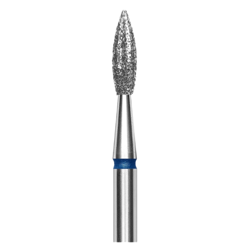 DIAMOND NAIL DRILL BIT, "POINTED FLAME", BLUE, HEAD DIAMETER 2.3 MM/WORKING PART 8 MM (FA11B023/8) - STALEKS™