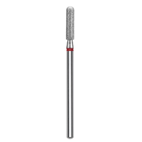 DIAMOND NAIL DRILL BIT, "ROUNDED CYLINDER", RED, HEAD DIAMETER 2.5 MM / WORKING PART 10 MM (FA30R025/10) - STALEKS™