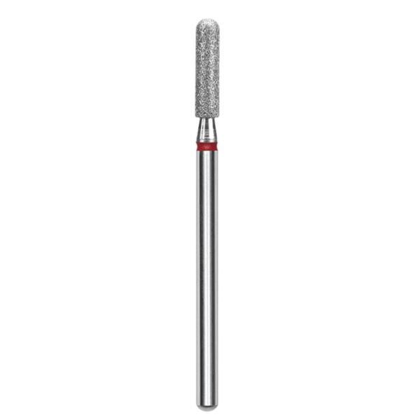 DIAMOND NAIL DRILL BIT, "ROUNDED CYLINDER", RED, HEAD DIAMETER 2.5 MM / WORKING PART 10 MM (FA30R025/10) - STALEKS™