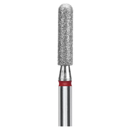 DIAMOND NAIL DRILL BIT, "ROUNDED CYLINDER", RED, HEAD DIAMETER 2.5 MM / WORKING PART 10 MM (FA30R025/10) - STALEKS™