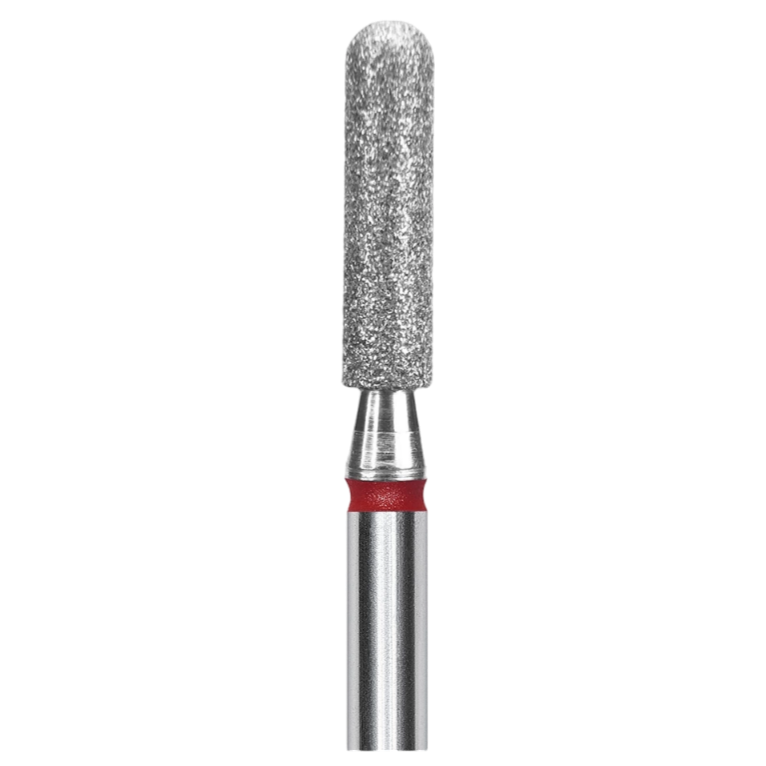 DIAMOND NAIL DRILL BIT, "ROUNDED CYLINDER", RED, HEAD DIAMETER 2.5 MM / WORKING PART 10 MM (FA30R025/10) - STALEKS™