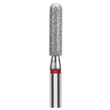 DIAMOND NAIL DRILL BIT, "ROUNDED CYLINDER", RED, HEAD DIAMETER 2.5 MM / WORKING PART 10 MM (FA30R025/10) - STALEKS™