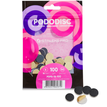 STALEKS PRO S PODODISC DISPOSABLE FILES SOFT BASE FOR PEDICURE DISC 15MM (50 PCS) PDFS-15- STALEKS™