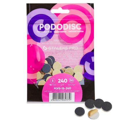 STALEKS PRO S PODODISC DISPOSABLE FILES SOFT BASE FOR PEDICURE DISC 15MM (50 PCS) PDFS-15- STALEKS™