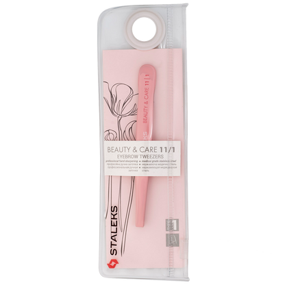 STALEKS BEAUTY & CARE 11 TYPE 1 EYEBROW TWEEZERS WIDE STRAIGHT PINK TBC-11/1 - STALEKS™