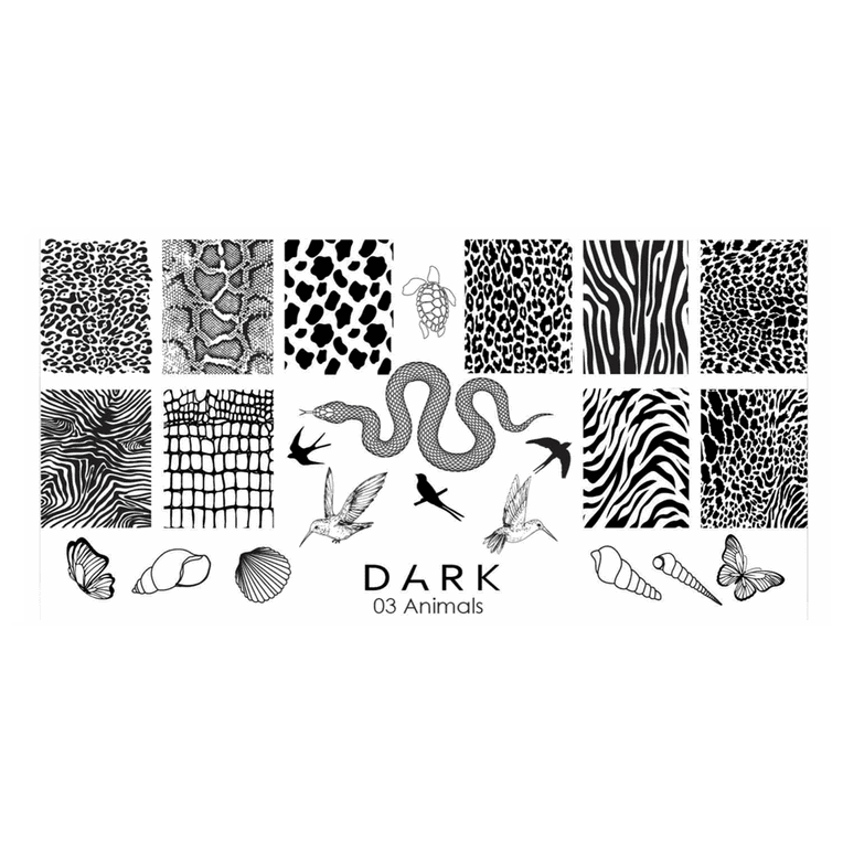 DARK Stamping Plate Animals 03