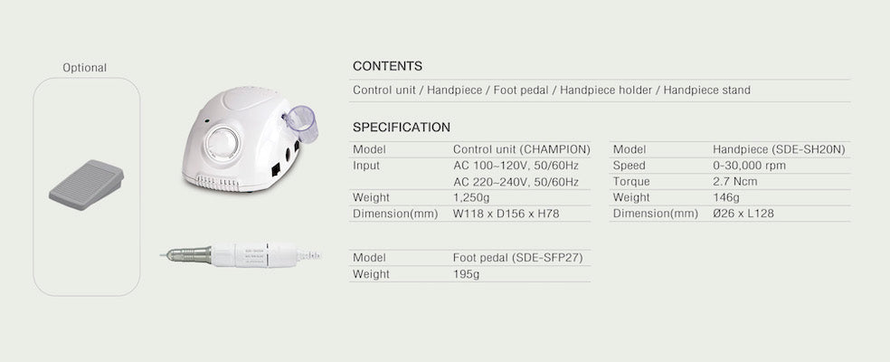 Saeyang Marathon Champion 3 White + SH20N 30k RPM