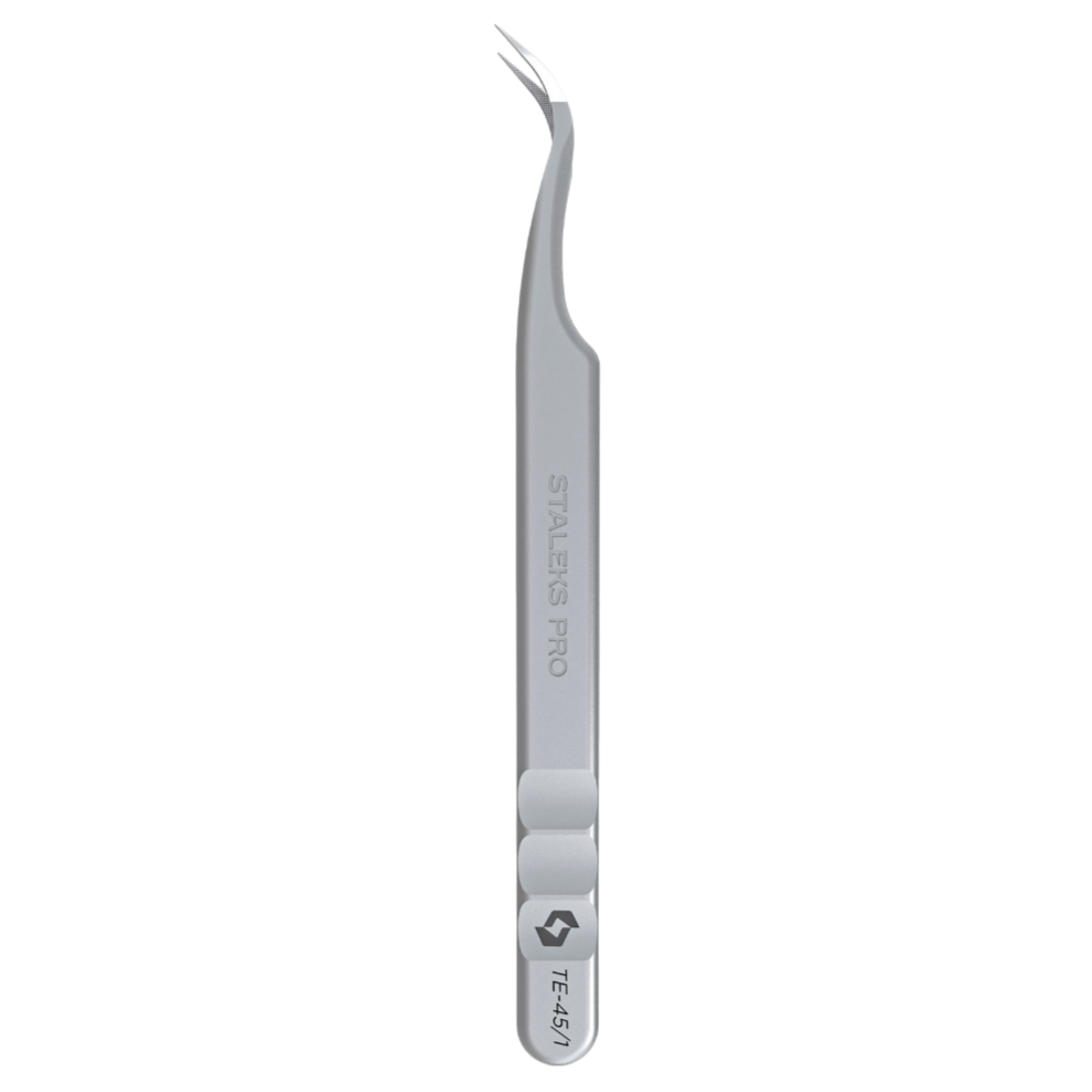 STALEKS PRO EXPERT 45 TYPE 1 PROFESSIONAL EYELASH TWEEZERS CURVED TE-45/1 - STALEKS™