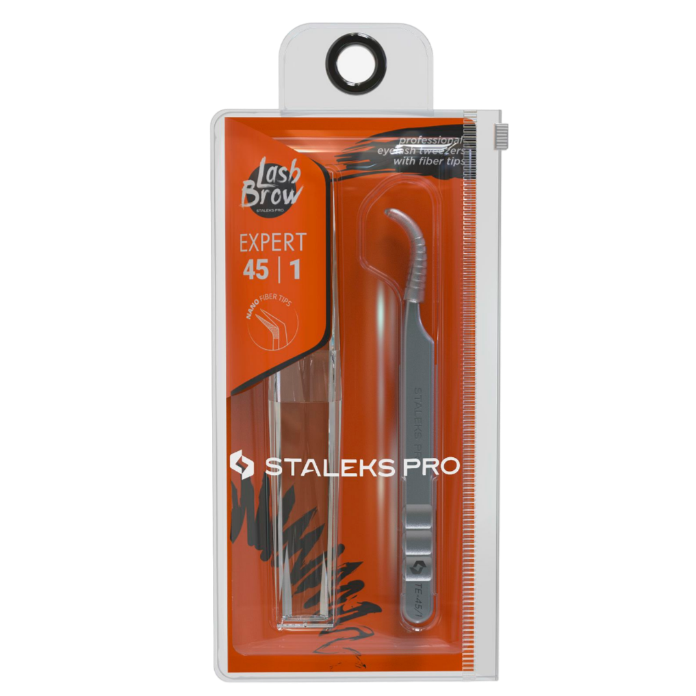 STALEKS PRO EXPERT 45 TYPE 1 PROFESSIONAL EYELASH TWEEZERS CURVED TE-45/1 - STALEKS™