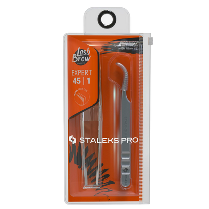 STALEKS PRO EXPERT 45 TYPE 1 PROFESSIONAL EYELASH TWEEZERS CURVED TE-45/1 - STALEKS™