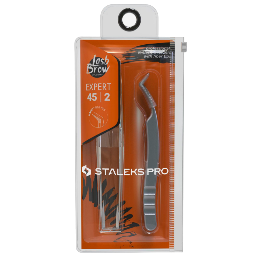 STALEKS PRO EXPERT 45 TYPE 2 PROFESSIONAL EYELASH TWEEZERS L-SHAPED TE-45/2 - STALEKS™