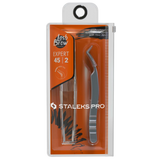 STALEKS PRO EXPERT 45 TYPE 2 PROFESSIONAL EYELASH TWEEZERS L-SHAPED TE-45/2 - STALEKS™